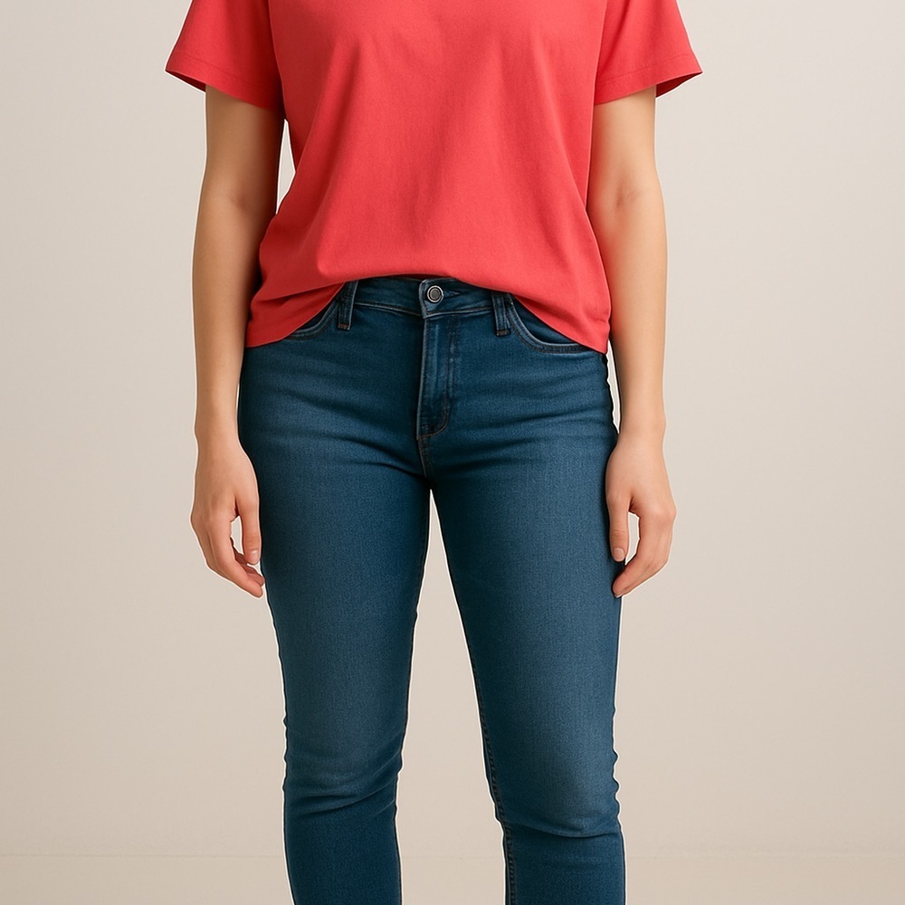 👚 Calvin Klein Coral Short Sleeve Logo Tee – Women’s Size L 🌸
